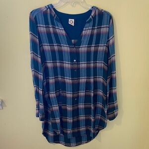 Anthropologie Blue Tunic Top
